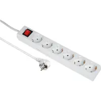Hama Stekkerdoos met schakelaar Wit 5m - 108833