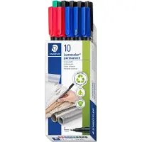 Staedtler Foliestift Lumocolor permanent pen 318 318 B10 Blauw, Groen, Rood, Zwart