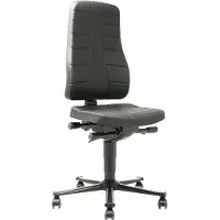 BIMOS Werkdraaistoel | wielen | integraalschuim zwart | 450-600 mm | 1 stuk - 9643-2000 9643-2000