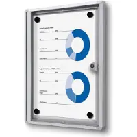 SHOWDOWN Vitrine Magnetisch 27,1 (B) x 35 (H) cm Zilver 1 x A4