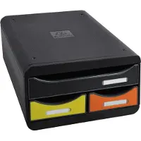 Exacompta Small Box Iderama regenboog, 3 laden A4+, stil met veiligheidsstop, stapelbaar, 13,5 cm, 25 jaar
