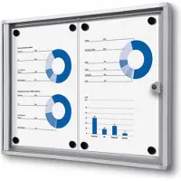 SHOWDOWN Vitrine Magnetisch 49,1 (B) x 35 (H) cm Zilver 2 x A4