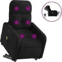 vidaXL Sta-op-massagestoel elektrisch verstelbaar stof zwart