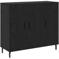 vidaXL Dressoir Zwart Eiken 90 x 34 x 80 cm Bewerkt hout