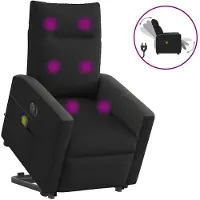 vidaXL Sta-op-massagestoel elektrisch verstelbaar stof zwart