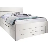 Maxi Opbergbed Butiken met hoofdbord en 6 laden - 180 x 200 cm - alpine wit