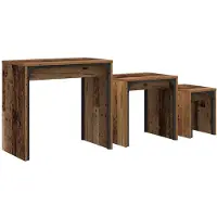 vidaXL Salontafel 3 st Oudhout 60 x 35 x 56 cm Bewerkt hout