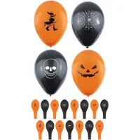 Henbrandt Halloween ballonnen met prints - 24x stuks - 23 cm - Halloween feestversiering - decoraties