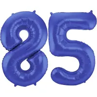 Folat Verjaardag Leeftijd folieballon - 85 jaar - blauw - 86 cm - cijferballon groot