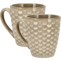Discountershop Koffiekopjes Set van 2 – Keramische Koffiebekers 200ml met Oor – Aardewerk Koffiemokken & Theemokken – Kleine Koffiekopjes voor Koffie, Cappuccino & Espresso