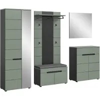 Furnilux Canu kledingkastcombinatie inclusief zitkussen smoke nb basalt grey nb