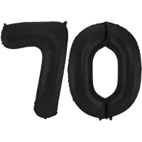 Folat Verjaardag Leeftijd folieballon - 70 jaar - zwart - 86 cm - cijferballon groot