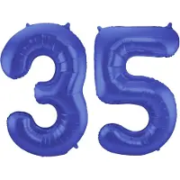 Folat Verjaardag Leeftijd folieballon - 35 jaar - blauw - 86 cm - cijferballon groot