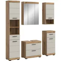 Furnilux Scout badkamercombinatie kasjmier mat MDF TZ Evoke Oak NB - 34x164x191cm