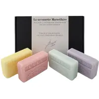 Savon De Marseille geschenk zeep set Immortelle, Fleur des champs, Elle, Mistral -zachte geuren - pasen- paascadeau - vrouwelijke geuren - marseille zeep - cadeau voor vrouw