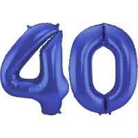 Folat Verjaardag Leeftijd folieballon - 40 jaar - blauw - 86 cm - cijferballon groot