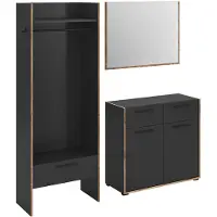 Furnilux Bueno Garderobekast Basalt Melamine Trim NoxOak NB - 37x180x189cm