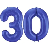 Folat Verjaardag Leeftijd folieballon - 30 jaar - blauw - 86 cm - cijferballon groot
