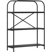 vidaXL Boekenplank 3-laags 80 x 30 x 109 cm Bewerkt hout Zwart Eiken