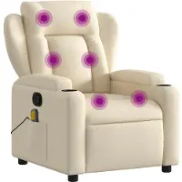 vidaXL Massagestoel van kunstleer in crèmekleur