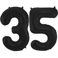 Folat Verjaardag Leeftijd folieballon - 35 jaar - zwart - 86 cm - cijferballon groot