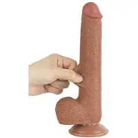 Lovetoy - Sliding Skin Dildo 22 cm (Ø 3,7 cm) - Bruin