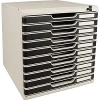 Exacompta Office Ladekastje Kunststof Zwart 10 Lades 28,8 x 35 x 32 cm