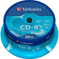 Verbatim CD-R 700 Mo 52x (25) - Spindle van 25 CDR met Extra Bescherming