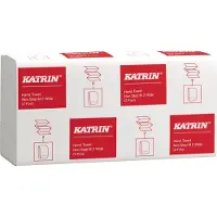Katrin Vouwhanddoeken Non Stop M Wide 61570, 2-lagig, Z-vouw, scheurvast, met reliëf, papier, wit, 25 pakken van 160 vel elk