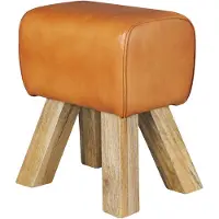 Wohnling Poef leer 40 cm breed