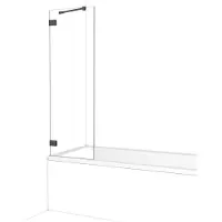 Maxaro Diamond Badwand 50cm Zwart Chroom Helder Glas Veiligheidsglas | Badwand | Glazen Badwand | Badwand Badkamer