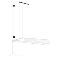 Maxaro Diamond Badwand 40 cm Mat Zwart Helder Glas Douchewand | Badwand | Glazen Badwand | Badwand Badkamer