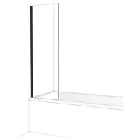 Maxaro Diamond Badwand 50cm Mat Zwart Helder Glas Veiligheidsglas Douchewand | Badwand | Glazen Badwand | Badwand Badkamer