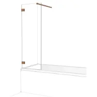 Maxaro Diamond Badwand 50 cm Koper Helder Glas | Veiligheidsglas | Douchewand | Badkamer | Badwand | Glazen Badwand | Badwand Badkamer