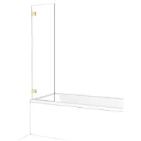 Maxaro Diamond Badwand 40 cm Lichtgoud Helder Glas Veiligheidsglas Douchewand | Badwand | Glazen Badwand | Badwand Badkamer