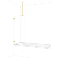 Maxaro Diamond Badwand 60 cm Goud Helder Glas Veiligheidsglas Douchewand | Badwand | Glazen Badwand | Badwand Badkamer