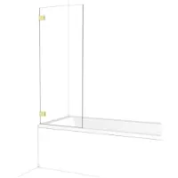 Maxaro Diamond Badwand 60 cm Lichtgoud Helder Glas Veiligheidsglas Douchewand | Badwand | Glazen Badwand | Badwand Badkamer