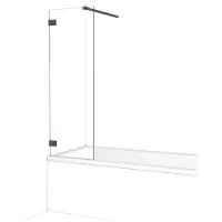 Maxaro Diamond Badwand 50 cm Zwart Chroom Helder Glas | Badwand | Glazen Badwand | Badwand Badkamer