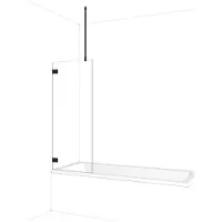 Maxaro Diamond Badwand 60 cm Mat Zwart Helder Glas Veiligheidsglas Douchewand | Badwand | Glazen Badwand | Badwand Badkamer