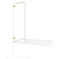 Maxaro Diamond Badwand 50cm Goud Helder Glas Veiligheidsglas Douchewand | Badwand | Glazen Badwand | Badwand Badkamer