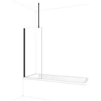 Maxaro Diamond Badwand 60 cm Mat Zwart Helder Glas | Badwand | Glazen Badwand | Badwand Badkamer
