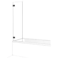 Maxaro Diamond Badwand 40 cm Zwart Chroom Helder Glas | Badwand | Glazen Badwand | Badwand Badkamer