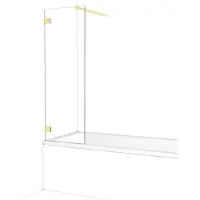 Maxaro Diamond Badwand 50 cm Lichtgoud Helder Glas | Badwand | Glazen Badwand | Badwand Badkamer