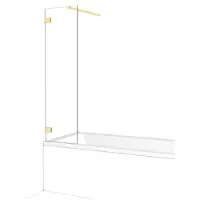 Maxaro Diamond Badwand 40 cm Lichtgoud Helder Glas Veiligheidsglas Douchewand | Badwand | Glazen Badwand | Badwand Badkamer