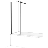 Maxaro Diamond Badwand 50cm Mat Zwart Helder Glas Veiligheidsglas Douchewand | Badwand | Glazen Badwand | Badwand Badkamer