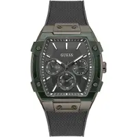 GUESS Analoog horloge 'Phoenix' donkergrijs / kaki