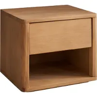 Schlafkontor Hilla Nachtkommode Nadelholz Massiv/Eichefarbig/1 offenes Fach + Schubkasten