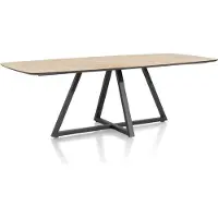 Henders & Hazel Ridgefield eettafel ovaal eiken gefineerd/metalen frame gebroken zwart