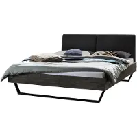 Hasena Ezzino massief houten bed acacia vintage gestoffeerd hoofdeinde