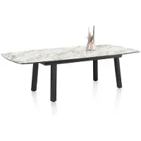Henders & Hazel Palace uitschuifbare tafel 4-poots HPL/metalen frame gebroken zwart
